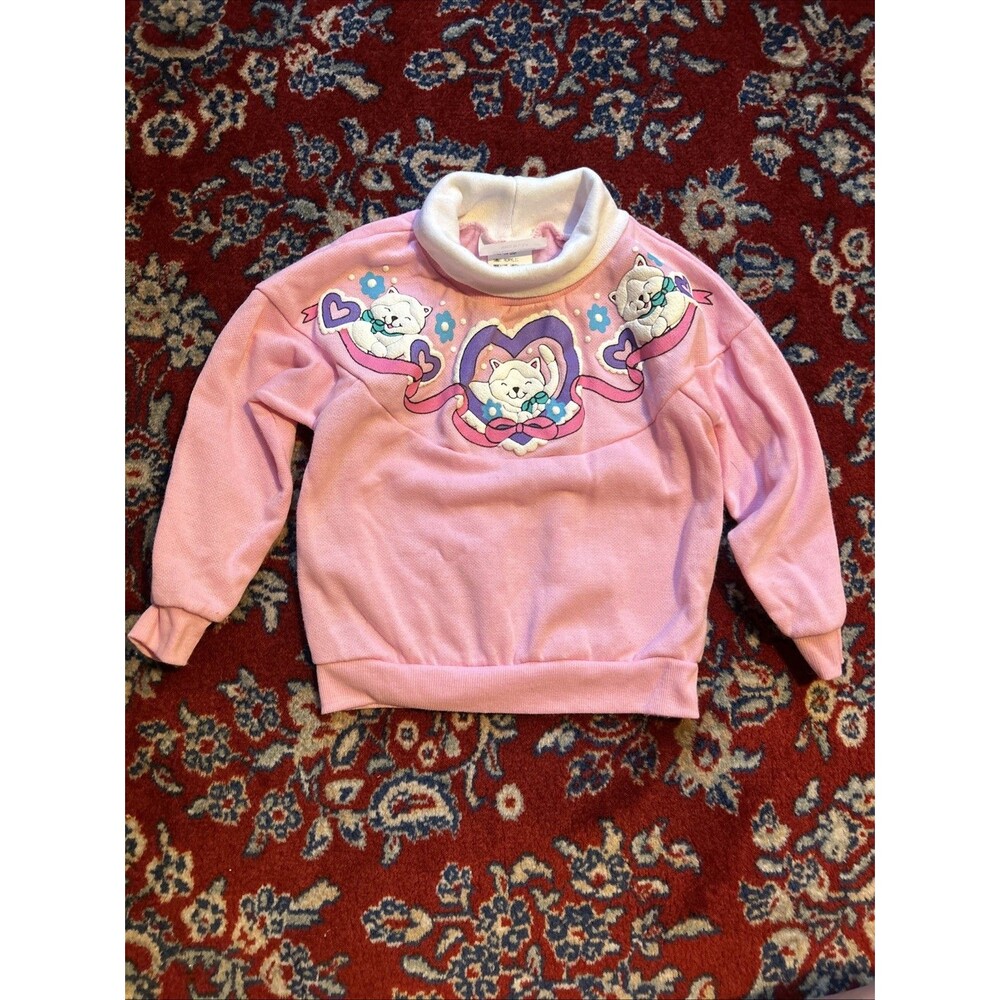 Vintage The Stepping  Stones Wolf Heart Youth Puff Paint Sweatshirt 3T